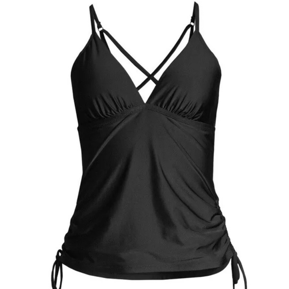 Time and Tru Swim Time And Tru Womens Black Tankini Top Sz Sm Med L
